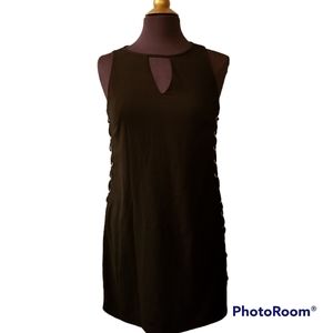 Cato Dress Womens Size Small Black Sleeveless Emo Whimsigoth Summer Grommets New